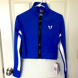 Firm Abs Size small royal blue long sleeve zip up new w/ tags